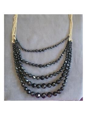 Gold And Black Layered Necklace